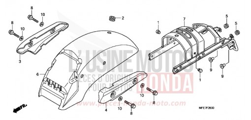 REAR FENDER VT750C27 de 2007